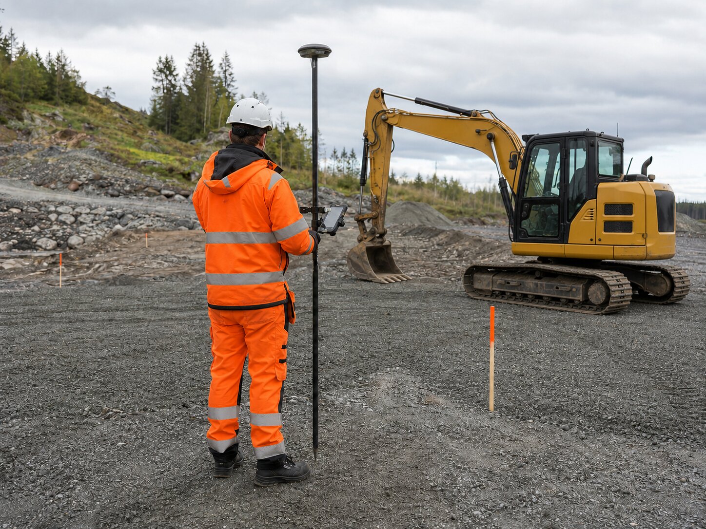 Innmåling og utsetting med GNSS-utstyr på anlegg